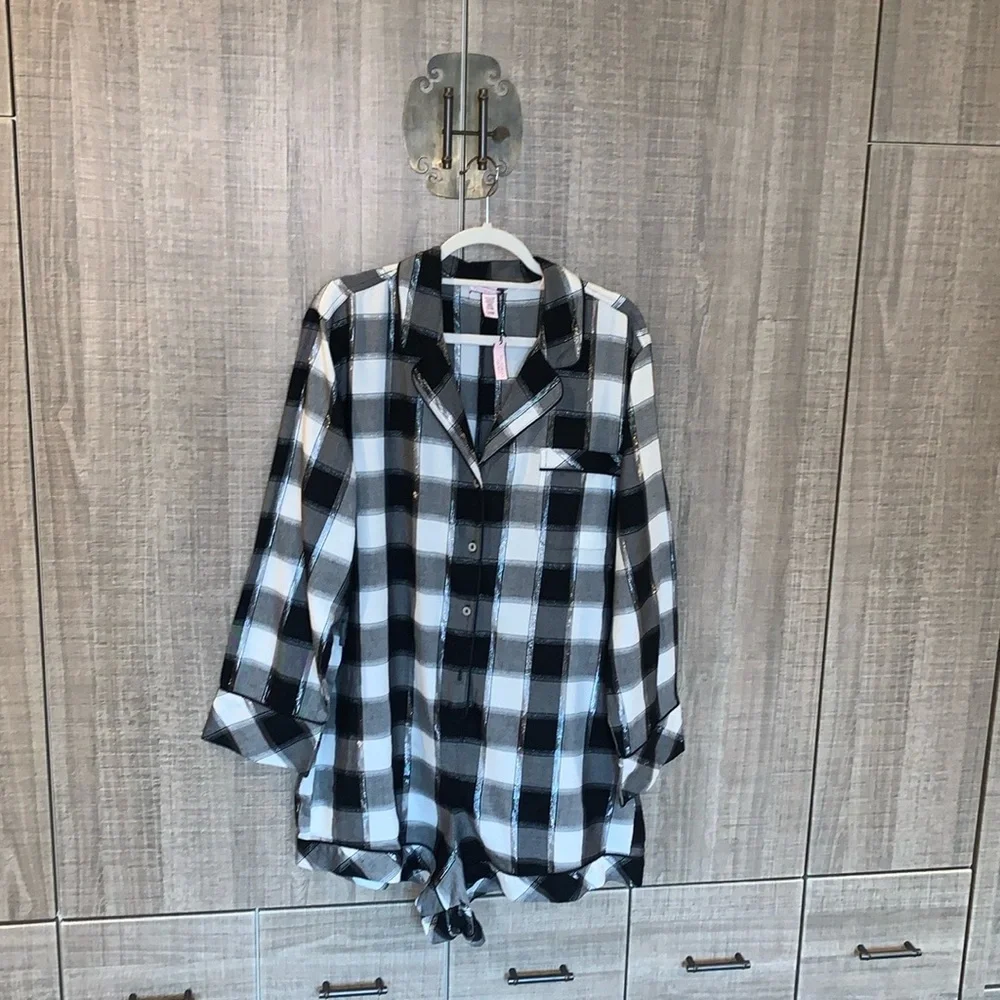 Victoria’s‎ Secret Plaid Romper Pajamas.